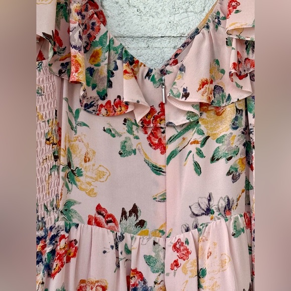Rebecca Taylor Marlene Floral Silk Ruffle Dress Sz 4 - Picture 5 of 7